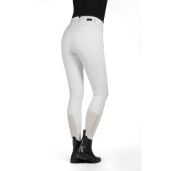 Pantalon HKM Lia taille haute fond 1/1 en silicone Blanc