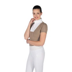 Polo de concours HKM Virginia manches courtes Taupe Marron