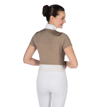 Polo de concours HKM Virginia manches courtes Taupe Marron
