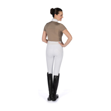 Polo de concours HKM Virginia manches courtes Taupe Marron