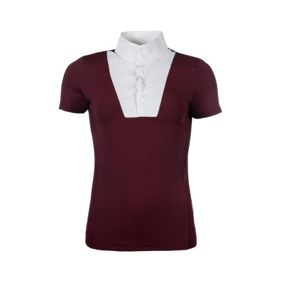 Polo de concours HKM Virginia manches courtes Bordeaux
