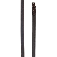 Rênes en cuir HKM revêtement en caoutchouc Sophie Brun Marron