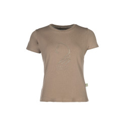 T-Shirt Lauria Garrelli Livigno Horse Head Taupe Marron T-Shirt Lauria Garrelli Livigno Horse Head Taupe Marron