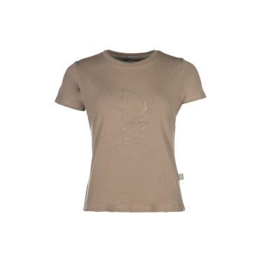 T-Shirt Lauria Garrelli Livigno Horse Head Taupe Marron T-Shirt Lauria Garrelli Livigno Horse Head Taupe Marron