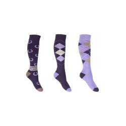 Chaussettes HKM Cardiff par 3 Violet / lilas Chaussettes HKM Cardiff par 3 Violet / lilas