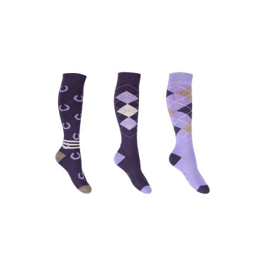 Chaussettes HKM Cardiff par 3 Violet / lilas Chaussettes HKM Cardiff par 3 Violet / lilas