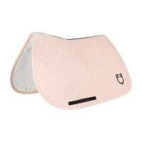 Tapis de selle de saut en matelassage cubique Equestro Rose cameo
