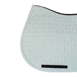 Tapis de selle de saut en matelassage cubique Equestro Brume grise Bleu