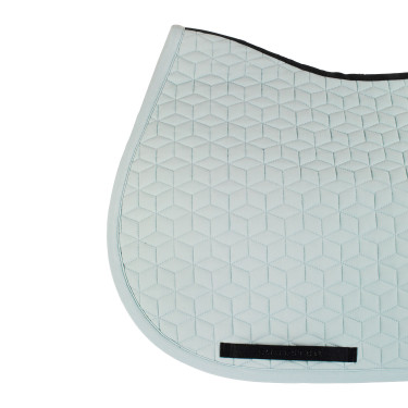Tapis de selle de saut en matelassage cubique Equestro Brume grise Bleu