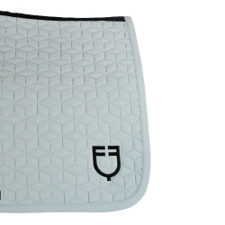 Tapis de selle de saut en matelassage cubique Equestro Brume grise Bleu