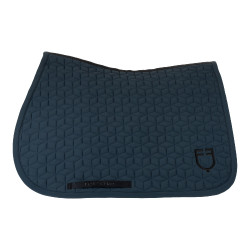 Tapis de selle de saut en matelassage cubique Equestro Marine Bleu marine