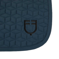 Tapis de selle de saut en matelassage cubique Equestro Marine Bleu marine