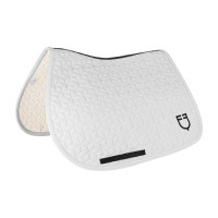 Tapis de selle de saut en matelassage cubique Equestro Blanc