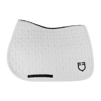 Tapis de selle de saut en matelassage cubique Equestro Blanc