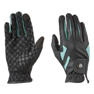 Gants d'équitation Dublin Cool-It Gel Noir / bleu sarcelle