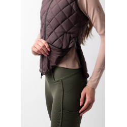 Doudoune sans manches Horze femme Jeune Cavalier Naia Fondant au beurre brun Marron