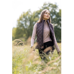 Doudoune sans manches Horze femme Jeune Cavalier Naia Fondant au beurre brun Marron
