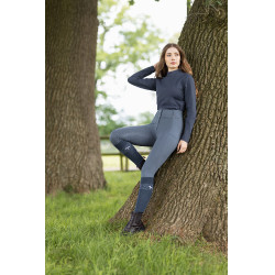 Pantalon fond intégral grip toutes saisons Horze Mira Bleu nuage d'orage Gris
