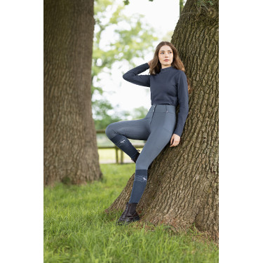 Pantalon fond intégral grip toutes saisons Horze Mira Bleu nuage d'orage Gris