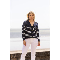 Cardigant Harcour Camelia femme Marine / blanc Bleu Cardigant Harcour Camelia femme Marine / blanc Bleu