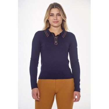 Polo Harcour Popi manches longues femme Marine Bleu marine