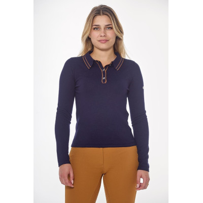 Polo Harcour Popi manches longues femme Marine