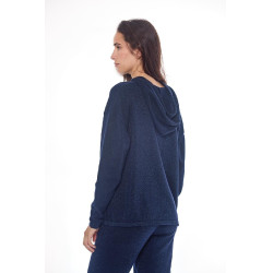 Sweat Harcour Swambo femme Marine paillettes Bleu marine