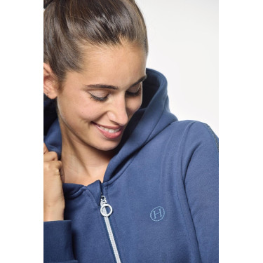 Sweat Zip Harcour Sworm femme Steel Blue Bleu