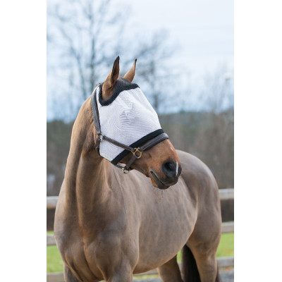 Masque Anti-mouches Cheval Challenger – Maille Blanc/vert – Taille Full