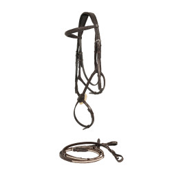 Bridon à muserolle croisée Prescott Horze Marron