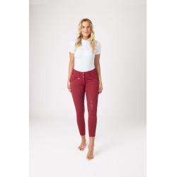 Pantalon Thermo Grand Prix Horze avec fond peau silicone femme Rouge profond