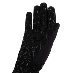 Gants d'équitation avec paume silicone enfant Horze Noir Gants d'équitation avec paume silicone enfant Horze Noir