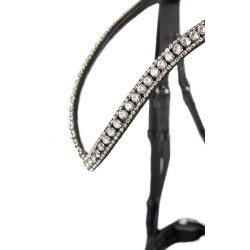 Bridon anatomique Grayson Horze à strass Noir / blanc
