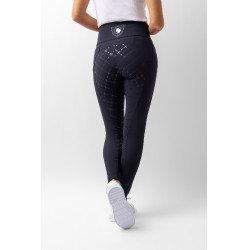 Pantalon à fond peau Désirée silicone et taille haute femme Horze Bleu marine foncé