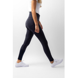 Pantalon à fond peau Désirée silicone et taille haute femme Horze Bleu marine foncé