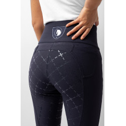 Pantalon à fond peau Désirée silicone et taille haute femme Horze Bleu marine foncé