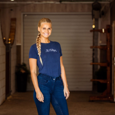 Pantalon d'équitation jean fond intégral silicone Elle femme B Vertigo Pantalon d'équitation jean fond intégral silicone Elle femme B Vertigo