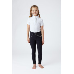 Pantalon d'équitation fond de peau Enfant Horze Aubrey Bleu marine foncé Pantalon d'équitation fond de peau Enfant Horze Aubrey Bleu marine foncé