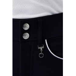 Pantalon d'équitation fond de peau Enfant Horze Aubrey Bleu marine foncé Pantalon d'équitation fond de peau Enfant Horze Aubrey Bleu marine foncé