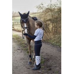 Pantalon d'équitation fond de peau Enfant Horze Aubrey Bleu marine foncé Pantalon d'équitation fond de peau Enfant Horze Aubrey Bleu marine foncé