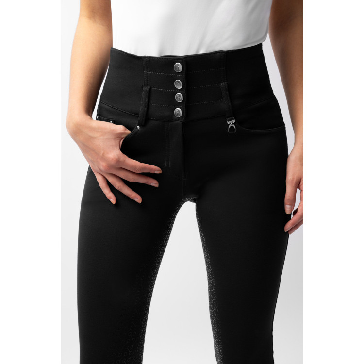 Pantalon d'équitation taille haute Tara silicone fond intégral femme Horze Pantalon d'équitation taille haute Tara silicone fond intégral femme Horze