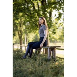 Pantalon d'équitation taille haute Tara silicone fond intégral femme Horze Bleu marine foncé Pantalon d'équitation taille haute Tara silicone fond intégral femme Horze Bleu marine foncé