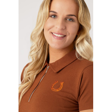 Polo Amy coton extensible manches courtes femme Horze Polo Amy coton extensible manches courtes femme Horze
