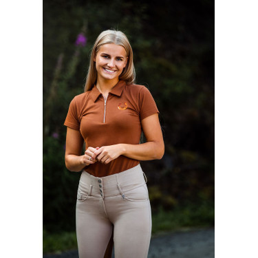 Polo Amy coton extensible manches courtes femme Horze Polo Amy coton extensible manches courtes femme Horze