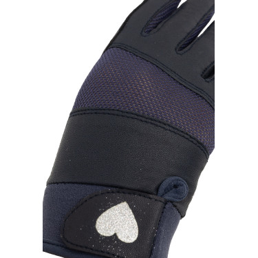 Gants Horze imprimé cœur scintillant enfant Gants Horze imprimé cœur scintillant enfant