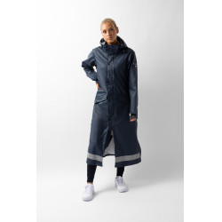 Imperméable Horze Hazel femme long à fentes Bleu marine foncé