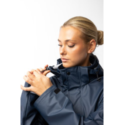 Imperméable Horze Hazel femme long à fentes Bleu marine foncé