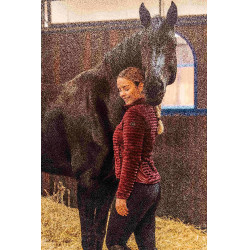 Veste d'équitation polaire rayée Horze Della femme Port Royale Bordeaux Veste d'équitation polaire rayée Horze Della femme Port Royale Bordeaux