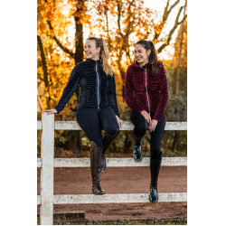 Veste d'équitation polaire rayée Horze Della femme Port Royale Bordeaux Veste d'équitation polaire rayée Horze Della femme Port Royale Bordeaux