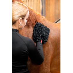 Gant de pansage en microfibre Horze Noir